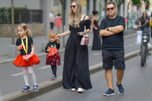 Family with two girls